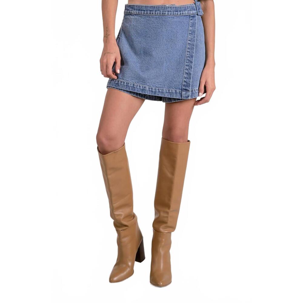 Elan Light Blue Denim Skort
